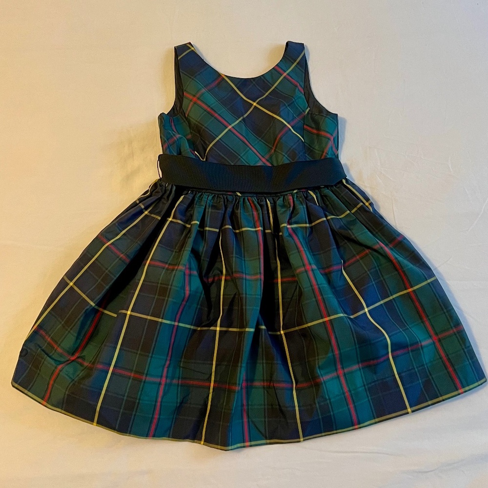 Green plaid dress toddlers 3T